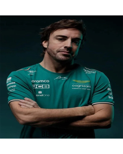 Camisetas del equipo Aston Martin de F1 para niños, camisetas de piloto de carreras español, ropa 3D para niños, gran oferta, ju