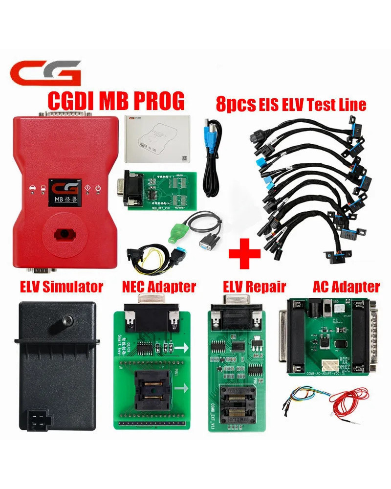 Programador de llave CG MB CGDI Prog MB para Benz, compatible con todas las llaves perdidas, adaptadores completos, adaptador de