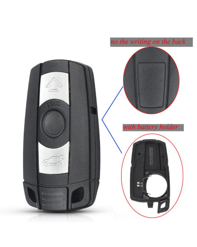 KEYYOU-carcasa de llave de coche remota, funda de 3 botones, cubierta de estilo Fob para BMW 1, 3, 5, 6 Series, E90, E91, E92, E