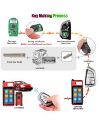 AUTEL-mando a distancia inteligente para coche, llaves universales de varios modelos, MaxiIM KM100, serie IKEY, para BMW/HONDA/N