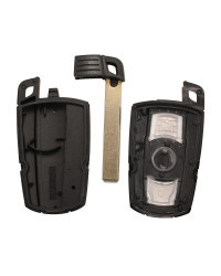 Jingyuqin-carcasa de llave de coche con mando a distancia, 3 botones, hoja inteligente, Fob, funda para BMW 1, 3, 5, 6, Serie E9