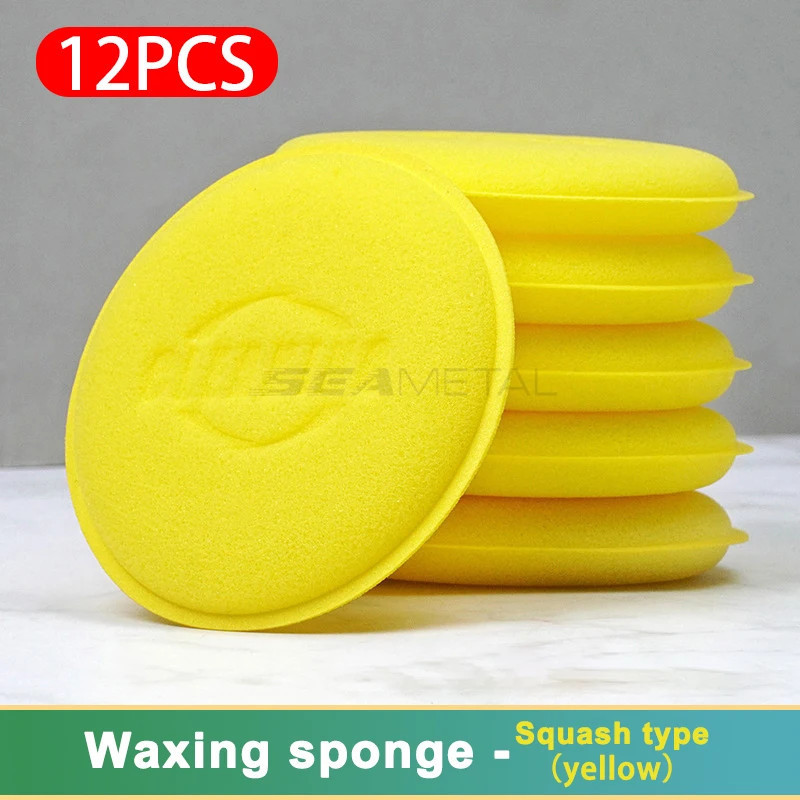 SEAMETAL 12pcs Car Round Waxing Polish Sponges High Density Foam Applicator Pads Polishing Sponges for Car Detailing Tools