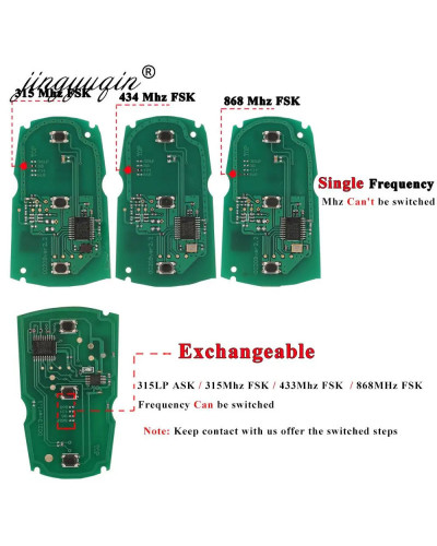 Mando a distancia jingyuqin 5 unids/lote para BMW CAS3 System 315MHz / 868Mhz FSK para X5 X6 Z4 1/3/5/7 Control de llave intelig