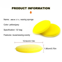 SEAMETAL 12pcs Car Round Waxing Polish Sponges High Density Foam Applicator Pads Polishing Sponges for Car Detailing Tools