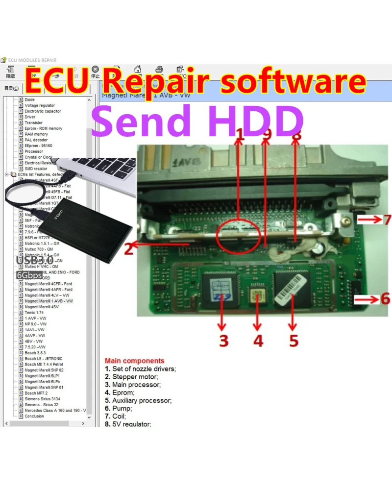 2024 ECU Repair Software ECU Modules Repair Pinout Immo Location Inclu