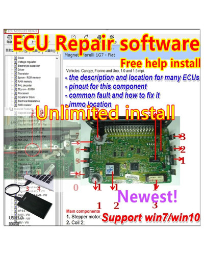 2024 ECU Repair Software ECU Modules Repair Pinout Immo Location Inclu