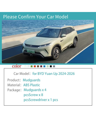 Guardabarros para coche BYD Yuan Up EV 2024, 2025, 2026, guardabarros 