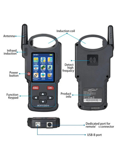 Herramienta de programación de llave remota para Lonsdor KH100, dispositivo de mano, Chip de identificación, copia de frecuencia