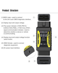 GODIAG-Adaptador de camión de alta resistencia GT106, 24V a 12V, para X431 easydiag/ Golo/ M-DIAG/ IDIAG/ ThinkCar/ ICarScan/ Di