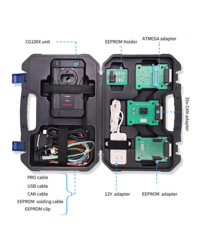 Programador CGDI CG100X de nueva generación para reinicio de Airbag, ajuste de kilometraje y lectura de Chip, compatible con MQB