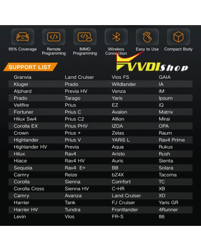 Xhorse-Mini herramienta Obd VVDI XDMOT0GL, FT-OBD para to-yo-ta/Lexus, añadir llave y todas las llaves perdidas, funciona con la