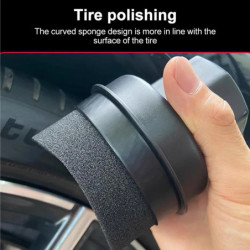 Car Wheel Polishing Waxing Sponge Car Tire Washing with Lid Cleaning Pad Tire Contour Dressing Applicator Pads Detailing Brush