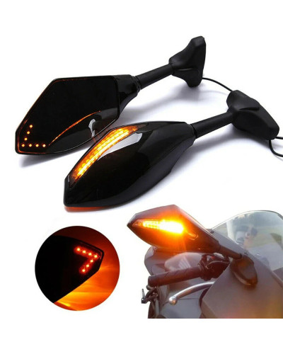 Espejos retrovisores con intermitentes LED para Suzuki Katana 600/750,