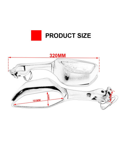 Espejos retrovisores laterales para motocicleta, luz LED intermitente 