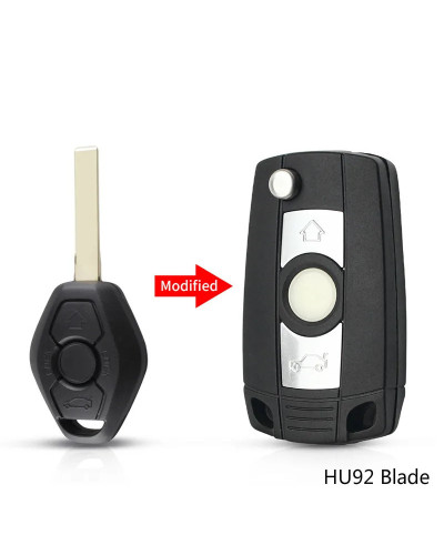 Dandkey-funda para mando a distancia de coche, carcasa de llave de repuesto modificada con 3 botones, sin llave, para BMW E38, E