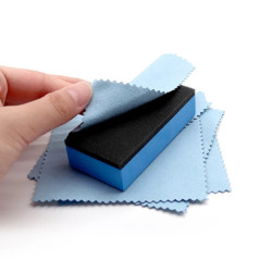 1/2pcs Car Ceramic Coating Sponge Applicator Glass Nano Wax Coat Sponges Blue Square Sponge and Cloth Car Cleaning Brush