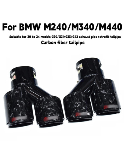 Punta de escape de fibra de carbono, 4 salidas, negro, para BMW 2021, 2022, 2023, G23, M440i, G20, G21, M340i, G42, M240i