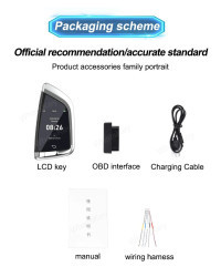 Llave Inteligente LCD modificada Universal para BMW, Benz, Audi, KIA, Cadillac, Porsche, VW, Mazda, Toyota, Ford, entrada cómoda