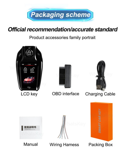 Llave de coche inteligente Universal SK01, pantalla LCD, papel tapiz personalizado para BMW, Audi, KIA, Toyota, VW, entrada cómo