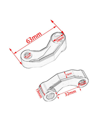 Adaptador extensor elevador de espejo para motocicleta, montaje en man