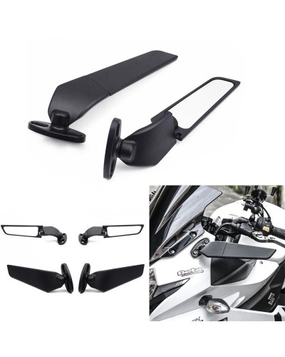 Espejo retrovisor Universal para motocicleta con ala invisible ajustab