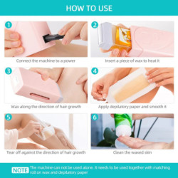 foreverlily Depilatory Wax Heater Machine Roll On Wax Cartridge Hair Removal Cream Heating Device Home Epilator Waxing Warmer