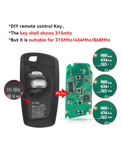 KEYYOU-mando a distancia inteligente YGOHUF5662/YGOHUF5767, 315MHz, 434MHz, 868 MHz, para BMW serie 5, 7 F, FEM / BDC CAS4, 2009