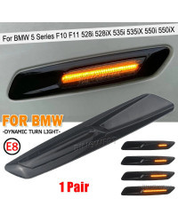 Indicador de guardabarros secuencial LED, marcador lateral, intermitente, luces de señal de giro para BMW serie 5, F10, F11, 528