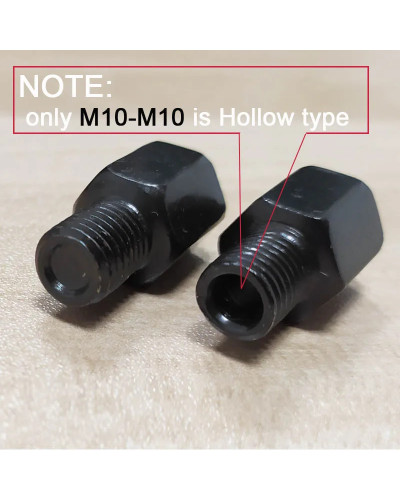 Par de adaptadores de espejo de motocicleta negros M10 10MM M8 8MM esp