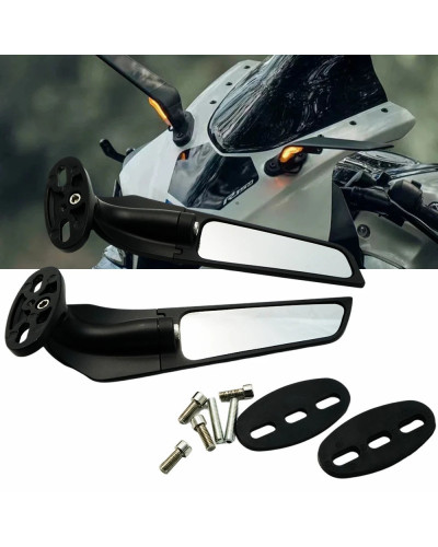 Espejo retrovisor giratorio ajustable para motocicleta, ala de viento 