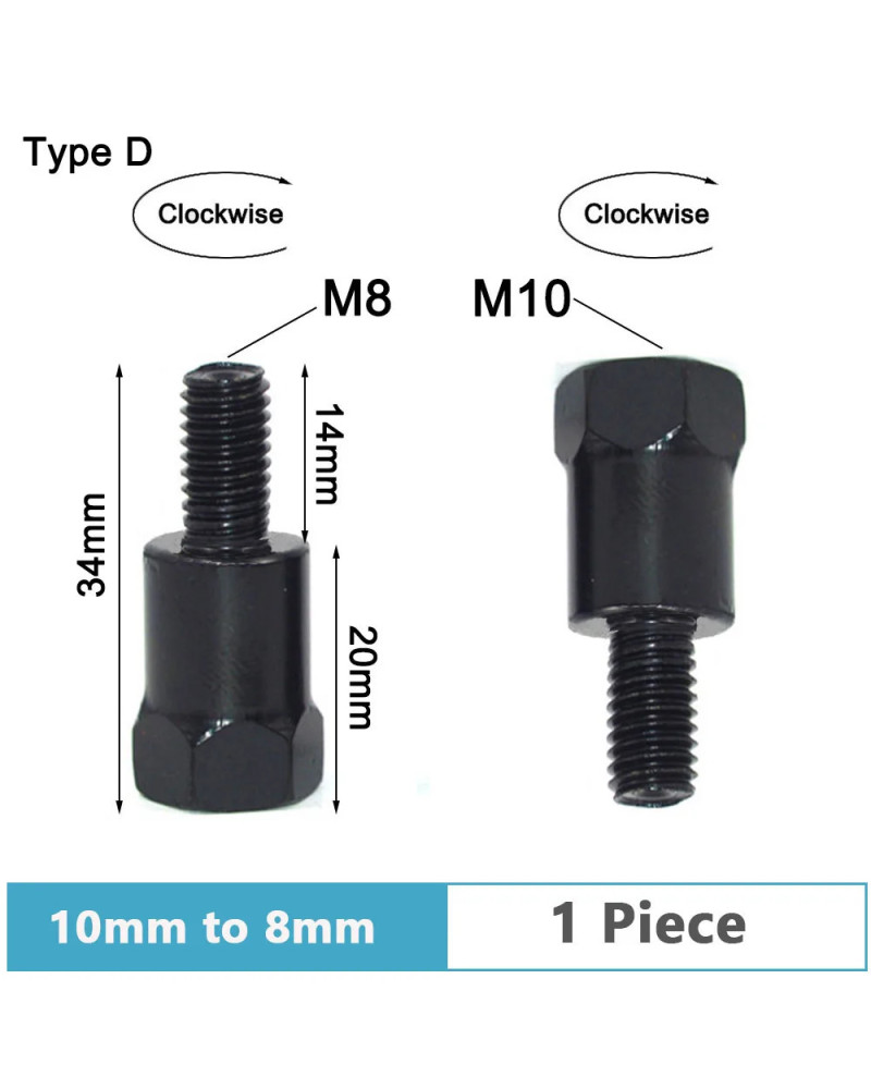 Adaptadores de espejo para motocicleta M10 10MM M8 8MM, adaptador de t