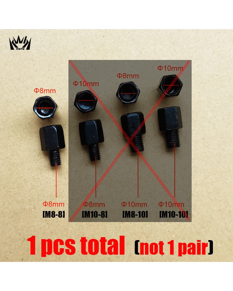 Adaptadores de espejos retrovisores para motocicleta, Perno de convers