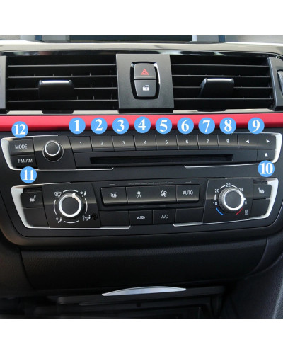 Cubierta de botón de interruptor de reproductor de CD de Radio de consola de tablero de coche para BMW Serie 3, M3, M4, F20, F21