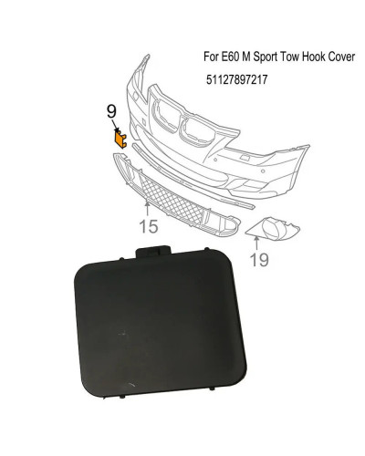 Tapa de cubierta de gancho de remolque de parachoques delantero para BMW, embellecedor deportivo de plástico negro, tapa de ojo 