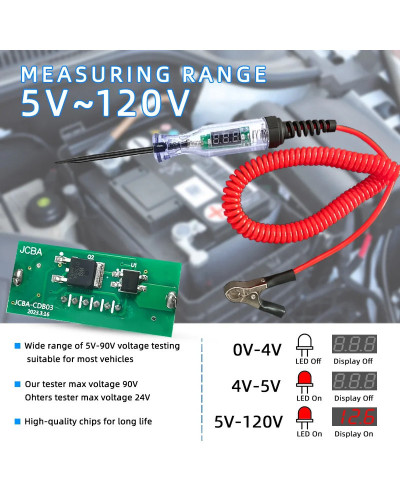 5V To 90V Car Tester Pen Voltage Circuit Test DC Digital Display Elect