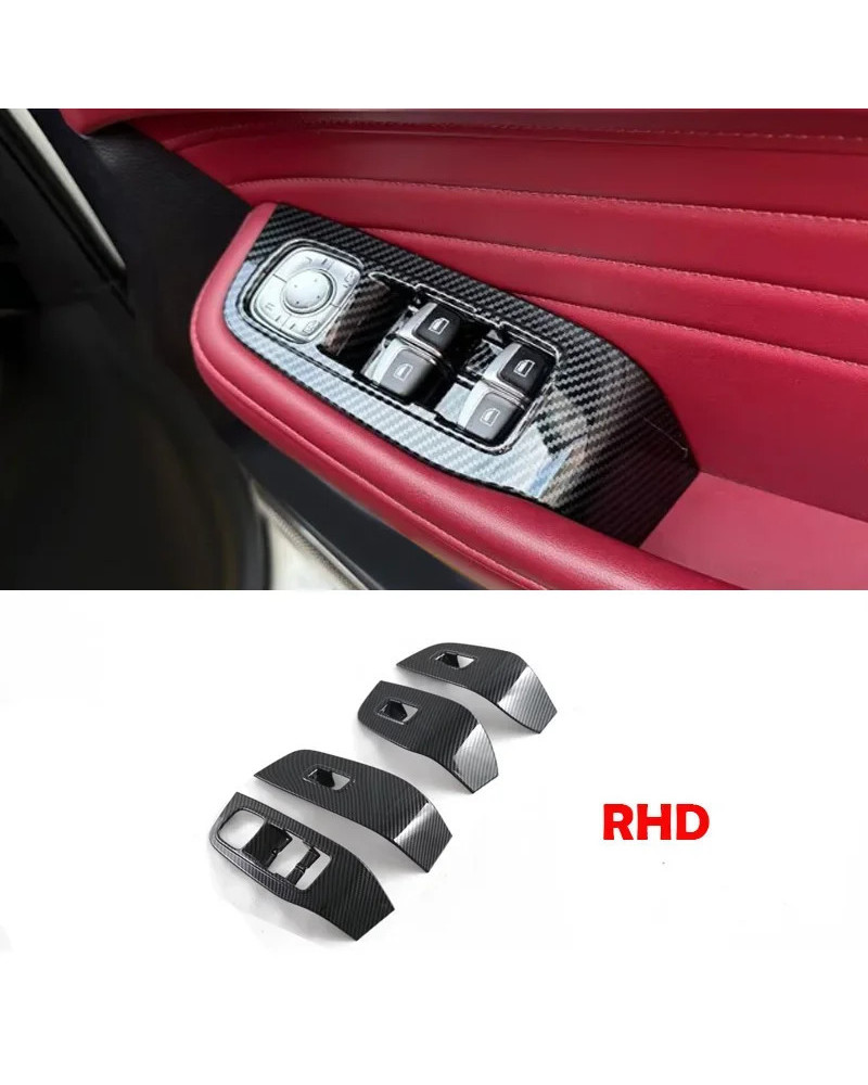 LHD RHD para MG HS 2018-2023 ABS, accesorios de fibra de carbono para Interior de coche, Panel de interruptor de elevación de ve