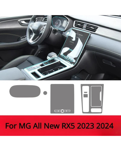 Accesorios para consola central Interior de coche, película protectora de TPU transparente, antiarañazos, para MG RX5 2023 2024