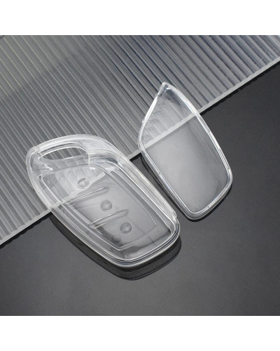 Funda de llave Fob negra transparente, 3 botones, para MG 4, 2023, Mg4, Ev, MG, HS, GT, ZS, EV, ZX, MG5, MG6, Roewe RX3, RX5, RX