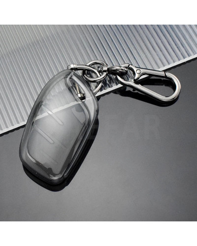 Funda de llave Fob negra transparente, 3 botones, para MG 4, 2023, Mg4, Ev, MG, HS, GT, ZS, EV, ZX, MG5, MG6, Roewe RX3, RX5, RX