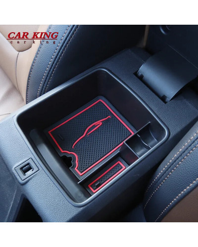 Caja de almacenamiento para Reposabrazos de coche, cubierta de rejilla embellecedora de plástico ABS negro, accesorios de estilo