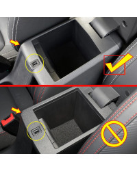 Caja de almacenamiento para Reposabrazos de coche, cubierta de rejilla embellecedora de plástico ABS negro, accesorios de estilo