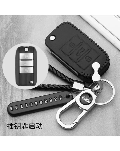 Funda de cuero para llave de coche, accesorio para Roewe RX5, año 2017, MG ZS, 3 botones, estilo de coche