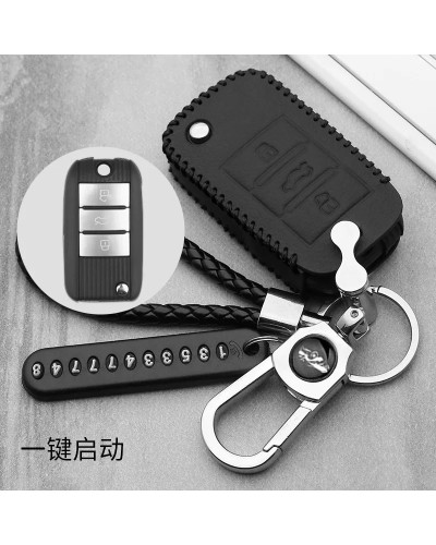 Funda de cuero para llave de coche, accesorio para Roewe RX5, año 2017, MG ZS, 3 botones, estilo de coche