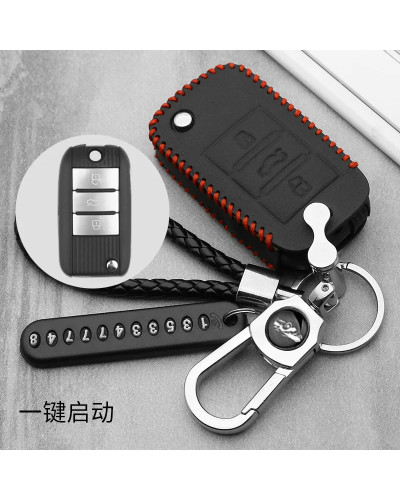 Funda de cuero para llave de coche, accesorio para Roewe RX5, año 2017, MG ZS, 3 botones, estilo de coche