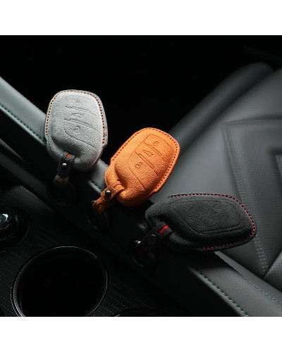 Alcantara-funda de ante para llave de coche, carcasa para Morris Garage MG MG5 HS ZS EZS EHS MG6, Fob