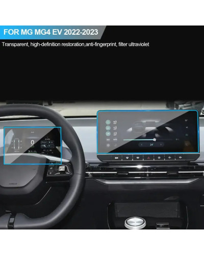 Panel de engranajes para tablero de navegación de MG MG4 EV, 2 piezas, película protectora de pantalla Interior automotriz, pega