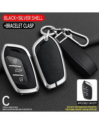 Funda de aleación de Zinc y cuero PU para llave de coche, cubierta para Saic MG ZS EV MG6 MG4 EZS HS EHS 2019 2020 Roewe RX5 I6 