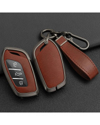 Funda de aleación de Zinc y cuero PU para llave de coche, cubierta para Saic MG ZS EV MG6 MG4 EZS HS EHS 2019 2020 Roewe RX5 I6 