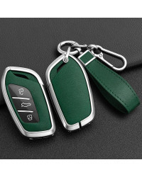 Funda de aleación de Zinc y cuero PU para llave de coche, cubierta para Saic MG ZS EV MG6 MG4 EZS HS EHS 2019 2020 Roewe RX5 I6 