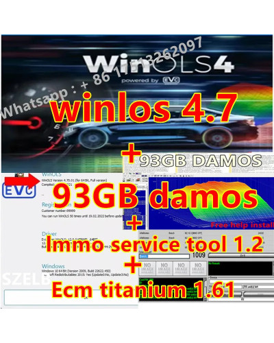 Latest Winols 4.7 software+93GB Winols DAMOS+ECM titanium alloy with I